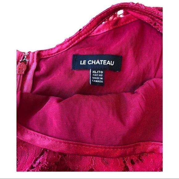 LECHATEAU Red Lace Dress EUC - Picture 3 of 7